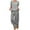 Gray, variant on Timegard Lounge Sets for Women V Neck Short Sleeve Tee Straight Leg Pants Loose Lightweight Summer Outfits