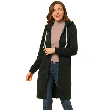 Cardigan zippÃ© Ã capuche et manches longues pour femmes avec cordon de  serrage et poches profondes Noir XL | Walmart Canada