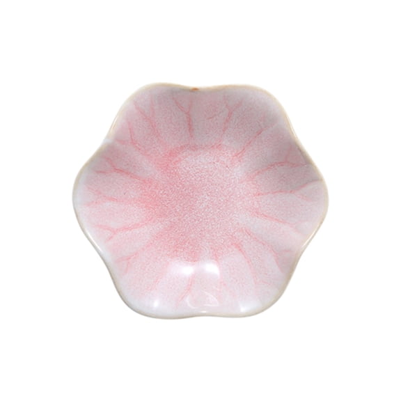 Oioii Leaf Shape Ceramic Decorative Tray Small Jewelry Key Bowl, Compact Organizer For Rings Earrings Necklaces, Elegant Design For Home Vanity And Desktop,Pink
