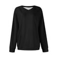 thumbnail image 4 of AherBiu V Neck Sweatshirt for Women Long Sleeve Tops Athletic Pullover Oversized Casual Shirts, 4 of 5