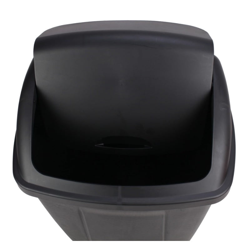 Xiaopangcheng 13 Gallon Swing Top Kitchen Trash Can - Plastic, Removable Lid - 1pc, Black — Residential Use, Standard Application