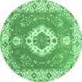 thumbnail image 1 of Ahgly Company Indoor Round Medallion Emerald Green Traditional Area Rugs, 6' Round, 1 of 4