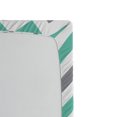 thumbnail image 2 of Ambesonne Chevron Fitted Sheet, Geometric Wavy Zigzag, Twin Size, Seafoam Grey White, 2 of 2