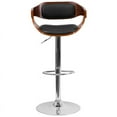 thumbnail image 2 of Flash Furniture Walnut Bentwood Adjustable Height Barstool with Wrap Style Arms and Black Vinyl Seat, 2 of 4