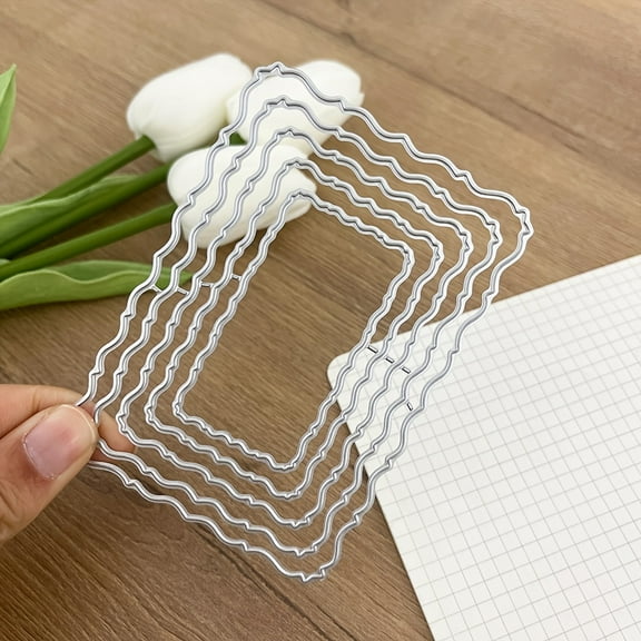 Frames Die Cuts for Card Making, Ouginx Irregular Background Metal Cutting Dies DIY Die Cutters Die Stencils for Scrapbooking, Embossing & More