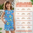 thumbnail image 6 of ZIATUBLES Beach Vacation Print Girls Playsuit Kids Summer Casual Romper Button Ruffle Trim Elastic High Waist Round Neck Jumpsuit Shorts Clothes with Pockets for 9-10 Y, 6 of 6
