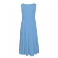 thumbnail image 4 of TIMIFIS Robe Midi d'Été Décontractée Unie Sans Manches pour Femme Grande Taille, Blouse Fluide de Plage et de Fête, 4 of 5