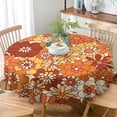 thumbnail image 3 of Odenmar Daisy Floral Round Tablecloth 60 Inch, Farmhouse Waterproof Table Cover, Rustic Flower Design for Dining Table, Kitchen, Party Indoor Outdoor, 3 of 6