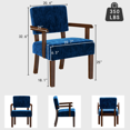 thumbnail image 5 of FAGAGA Mid Century Modern Accent Chair, Upholstered Oversized Chair for Living Room, Velvet Blue, 5 of 7