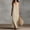 #0268-Khaki, variant on Uootdi Women's Maxi Dresses V Neck Sleeveless Side Slit Linen Dresses Beach Breathable Loose Kaftan Dresses Gift