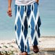 thumbnail image 1 of Pantalones largos de verano para hombre, informales, a la moda, con estampado 3D, cintura elástica, rectos, 1 of 5