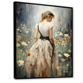thumbnail image 2 of Designart "Impressionist Fashion in Flower Field IV" Fashion Framed Wall Art - Glam White Dior Living Room Framed Canvas Art, 2 of 6