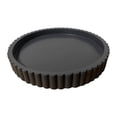 thumbnail image 2 of HaoXun Black Ribbed Wooden Decorative Tray - 11.8 Inch Round Wood Tray with Ribbed Design for Home Decor, Dining Table, Countertop, Holds Candles, Vases and Decorations, 2 of 9