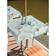 thumbnail image 2 of Outdoor Tablecloth with Umbrella Hole for Patio/Picnic/Party/Camping, Turquoise Coastal Waterproof Table Cloth Square Cover Washable, Nautical Beach Ocean Starfish Coral Shells (54"x 54"), 2 of 8