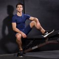 thumbnail image 4 of Ropa deportiva ajustada de manga corta para hombre, ropa de entrenamiento para correr, ropa elástica de secado rápido, camiseta de manga corta, 4 of 5