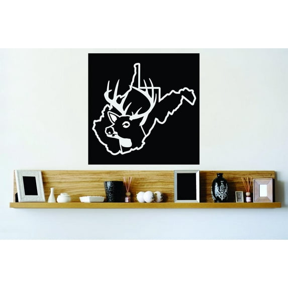 West Virginia Wild Deer Buck Hunt Deer Predator Doe Hunting Bow Arrow Bulls Eye Wilderness Camouflage Holiday Gift Ideas Girl Boy Bedroom Wall Decal Sticker - Size: 34 Inch x 34 Inch