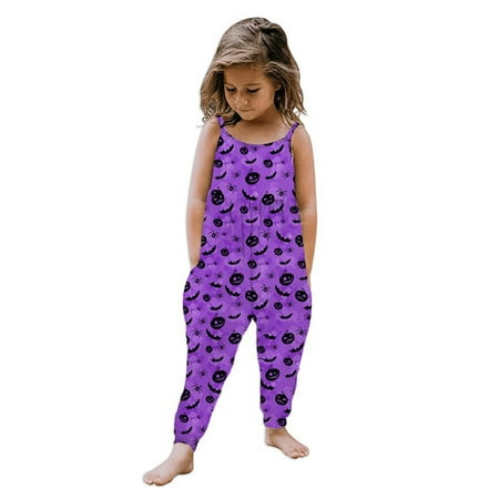 

Yiwula Romper Outfits Strap Girls Pumpkin Kids Baby Jumpsuit Cartoon Toddler Girls Romper&Jumpsuit