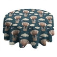 thumbnail image 4 of Blue Background Football Hot Air Balloons Pattern Round Tablecloth 60"x60",Wrinkle Wipeable Table Cloth for Kitchen Dining Room Picnic Patio Party, 4 of 6