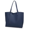 thumbnail image 4 of Dreubea Bolso de hombro de piel sintética suave para mujer, bolso de mano con borlas de gran capacidad, 4 of 5