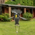 thumbnail image 5 of Flapping Metal Brown Gray Owl Yard Stake Rocking Wind Whirly-Gig Garden Art, 5 of 5