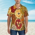 thumbnail image 2 of Disketp Hawaiian Shirts For Men,Pies Print Mens Casual Short Sleeve Button Down Shirts Beach Shirt, 2 of 7