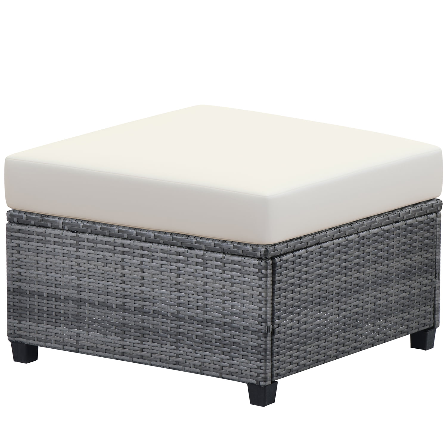 Kadyn 7 Piece Rattan Sectional Seating Group, Outdoor Conversation Sofa Set, Outdoor Ratten Sofa NEW with Cushions and Table, Beige