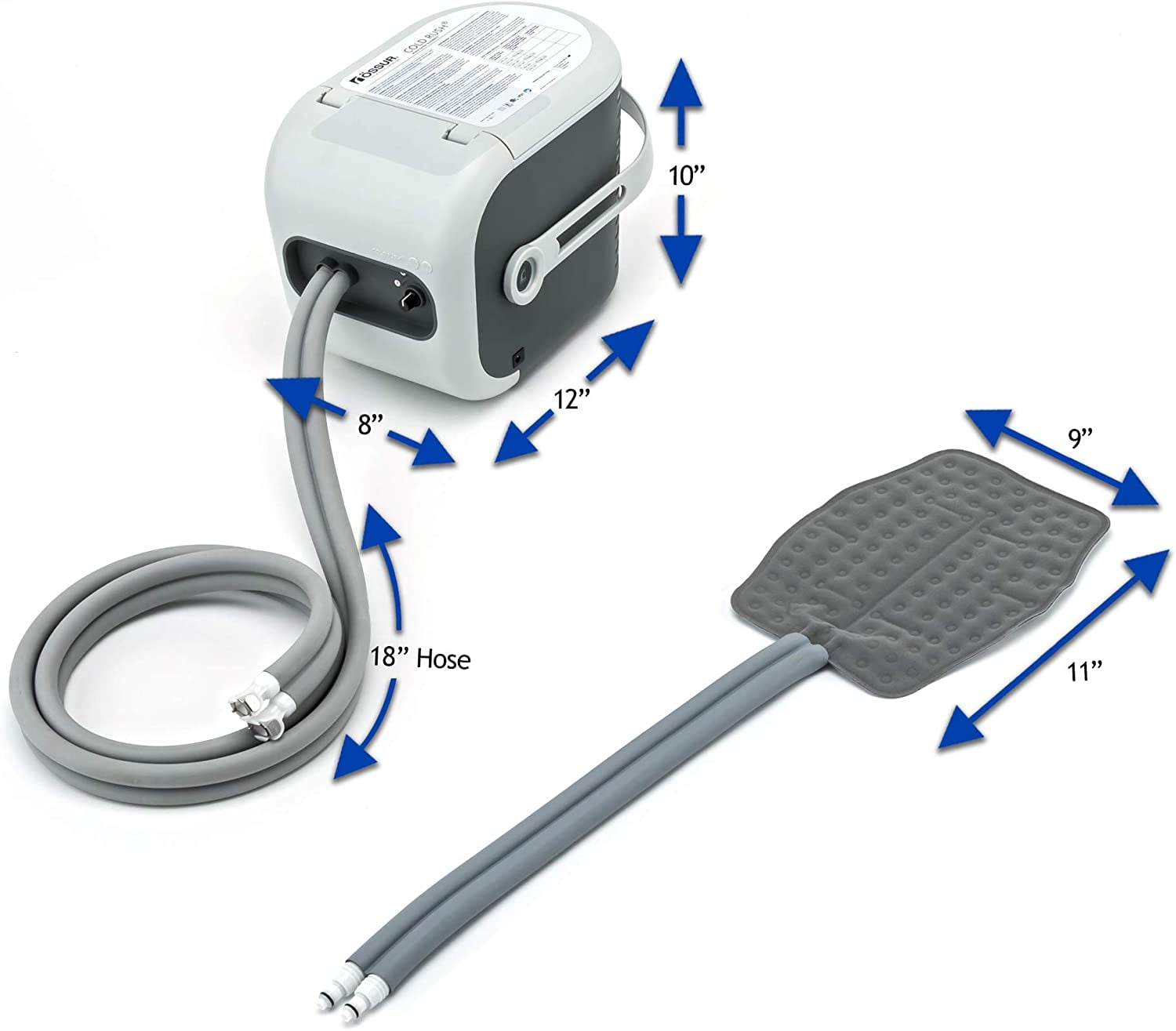 Ossur Cold Rush Therapy Machine System with Right Hip Pad Ergonomic