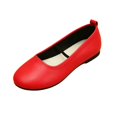 thumbnail image 2 of OKBOP Women's Faux Leather Ballet Flats, Round Toe Sleek Design, 2 of 5