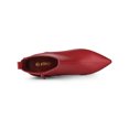 thumbnail image 4 of BLISSFUL STEP Women's Pointed Toe Side Zip Stiletto Heel Ankle Boots Red 7, 4 of 7