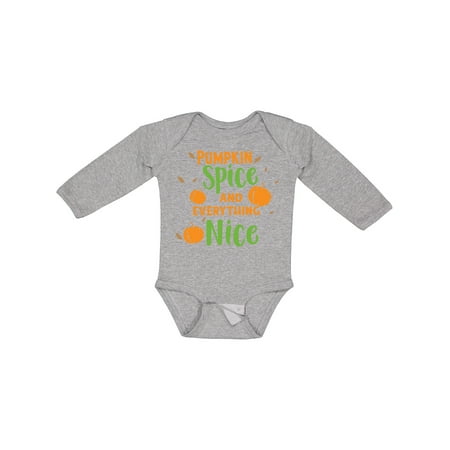 

Inktastic Pumpkin Spice And Everything Nice - Orange Green Boys or Girls Long Sleeve Baby Bodysuit