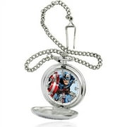 Marvel Men's Silver Pocket Watch, Silver Chain