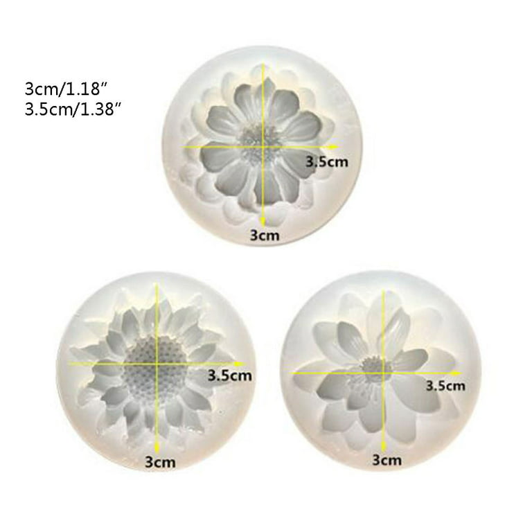 Pagow pagow 5pcs mini mirror flower resin mold, silicone 3d flower