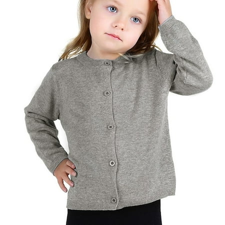 

SYNPOS 1-7T Child Boy Girl Cotton Cardigan Sweater Uniform Little Kid Knit Coat