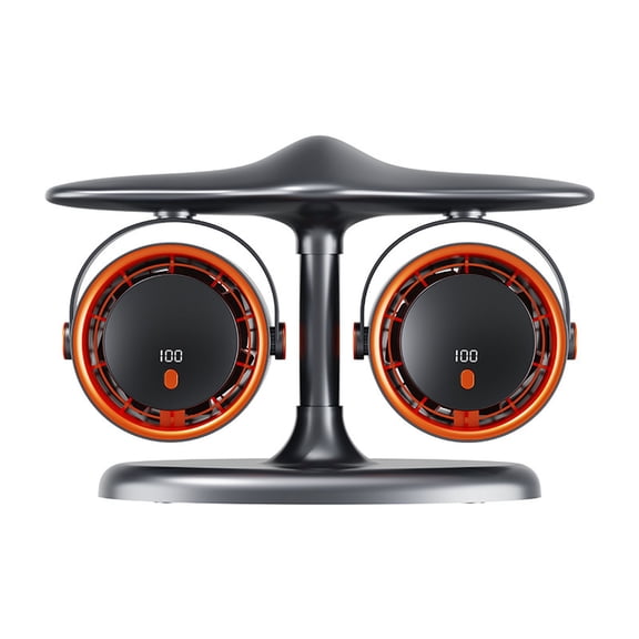 Miwamany Dual Head Turbo Circulator Fan, Airplane Style Multifunctional USB Desktop Fan, 5-Speed Adjustable Strong Airflow Personal Table Cooling Fan for Home Office Bedroom Desk