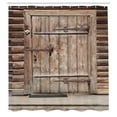 thumbnail image 3 of Ambesonne Rustic Shower Curtain, Timber Door Log House, 69"Wx75"L, Brown, 3 of 5
