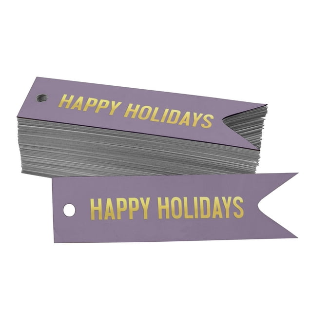 Inkdotpot Gold Foil Paper Hang Tags Happy Holiday Favor Tags 50 Pieces
