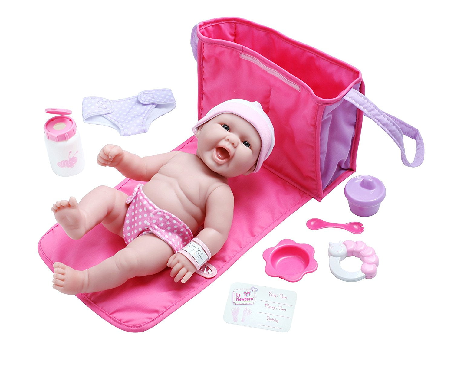 Berenguer 18332 13” Happy Baby With Diaper Bag Gift Set for sale online 