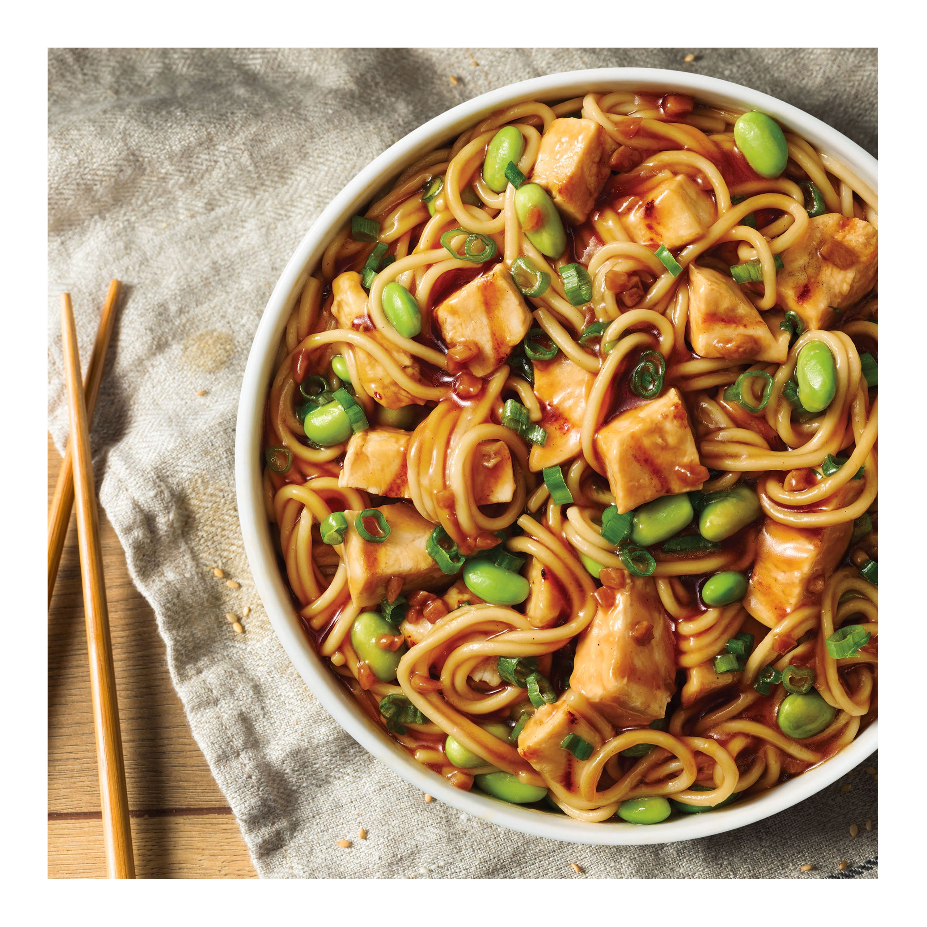 Esther Choi Stir Fried Noodles with Chicken, 10.8 oz (Frozen)