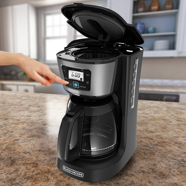 BLACK+DECKER 12-Cup Programmable Black Coffee Maker with Built-In Timer  CM2030B - The Home Depot
