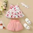 thumbnail image 5 of TOWED22 Toddler Baby Girls Clothes Summer Outfits Fruit Print Bow Camisole Top and Casual Shorts 2-piece Summer Clothing Set(Blazer,9-12 M), 5 of 9