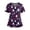 Dark Purple, variant on Halloween Scrub Tops Women Happy Funny Vintage Pumpkin Graphic Short Sleeve V Neck Scrubs Soft Novelty Vacation Shirts with Pockets Saffron XL