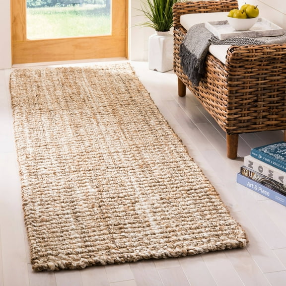 SAFAVIEH Natural Fiber Crispin Braided Jute Runner Rug, Natural, 2'6" x 14'