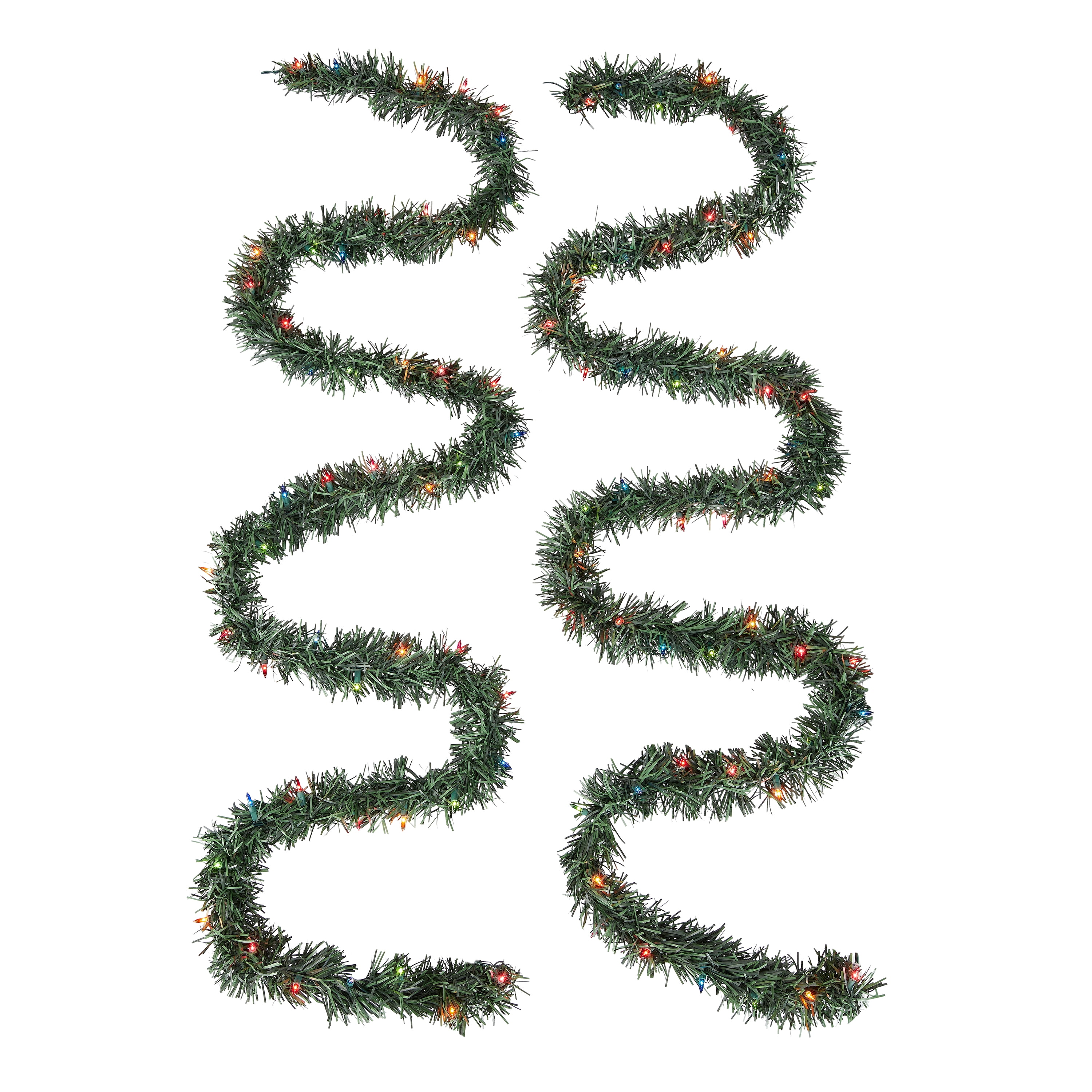 Holiday Time Prelit Green Christmas Garland, 108''