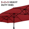 thumbnail image 5 of Ainfox 13ft Large Patio Umbrella, Outdoor Double-Sided Rectangle Market Heavy Duty Umbrellas without Base, Red, 5 of 8