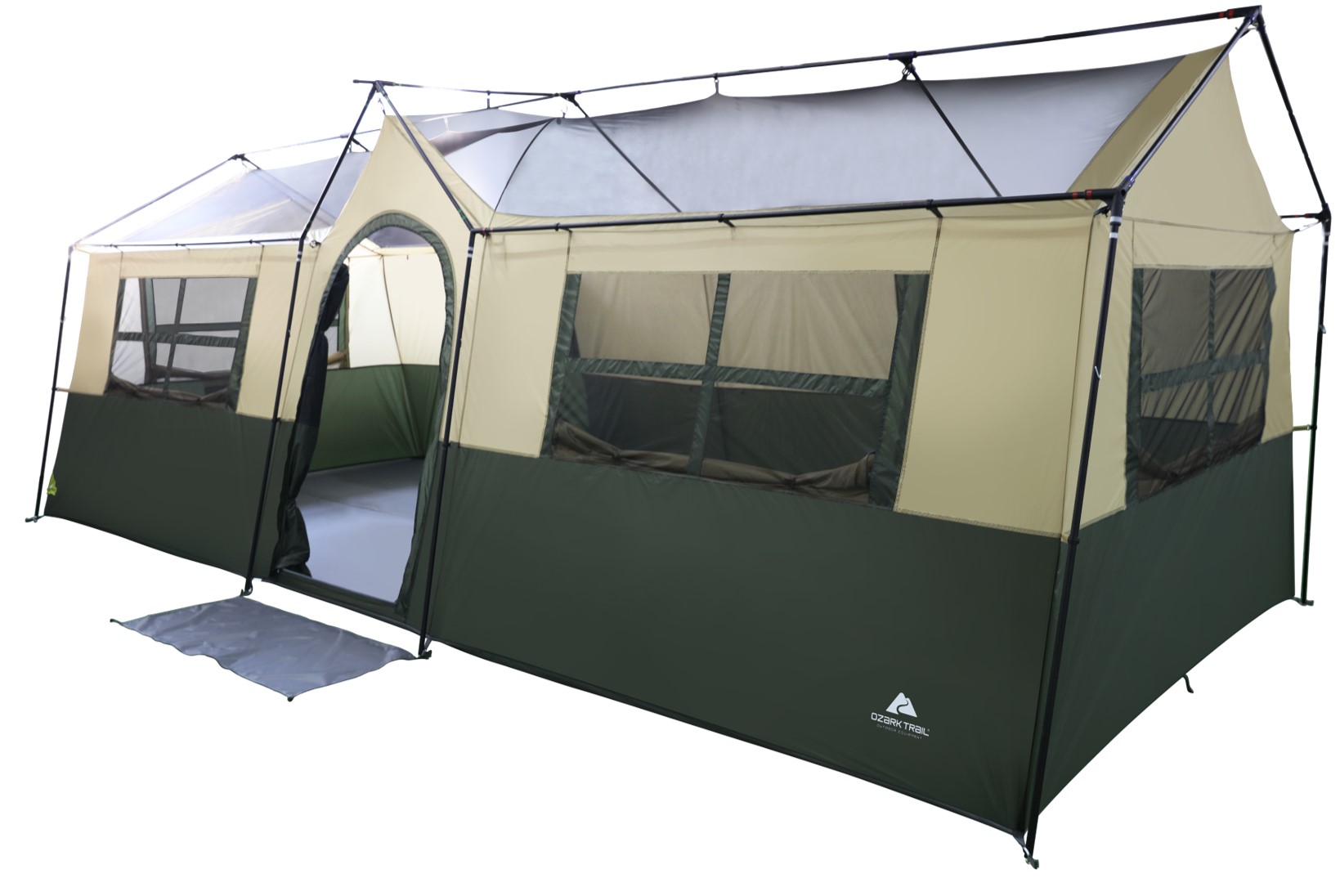 Ozark Trail Hazel Creek 12 Person 3-Room Cabin Tent, 20' x 9' x 84", Green - image 3 of 13