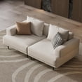 thumbnail image 6 of gaoyangjiaju Cream Fabric Sectional Sofa – Contemporary Upholstered Couch with Metal Legs for Living Room (66.1inch-2Seats), 6 of 6