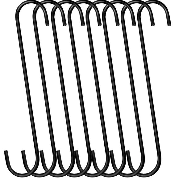 DINGEE Crochets en S Extra Larges 12 Pouces 8 Pack, Crochets Longs Robustes pour Suspendre Plantes, Crochets pour Branche d'Arbre, Mangeoire à Oiseaux, Casseroles et Poêles, Placard Jardin Pergola Intérieur Extérieur TG Crochets