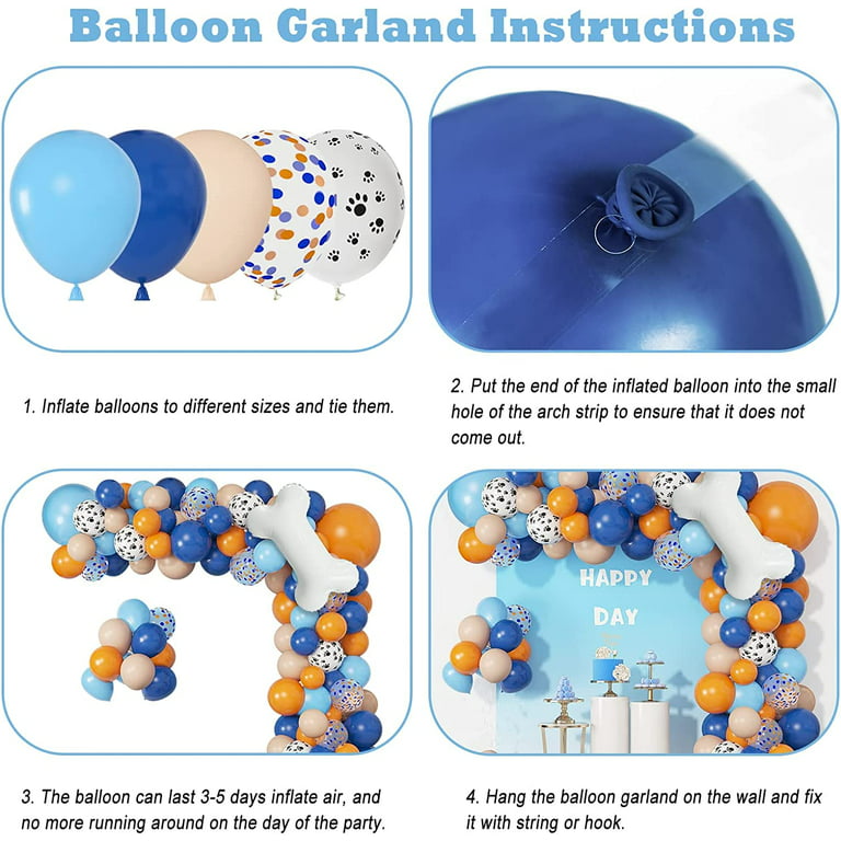 117pcs Bluey Theme Birthday Party Supplies Balloon Garland Arch