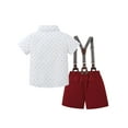 thumbnail image 2 of CARETOO Toddler Boy Clothes Formal Suits Cotton Fabric Shirt Suspender Pants Outfit Sets Party 1-5T, 2 of 7