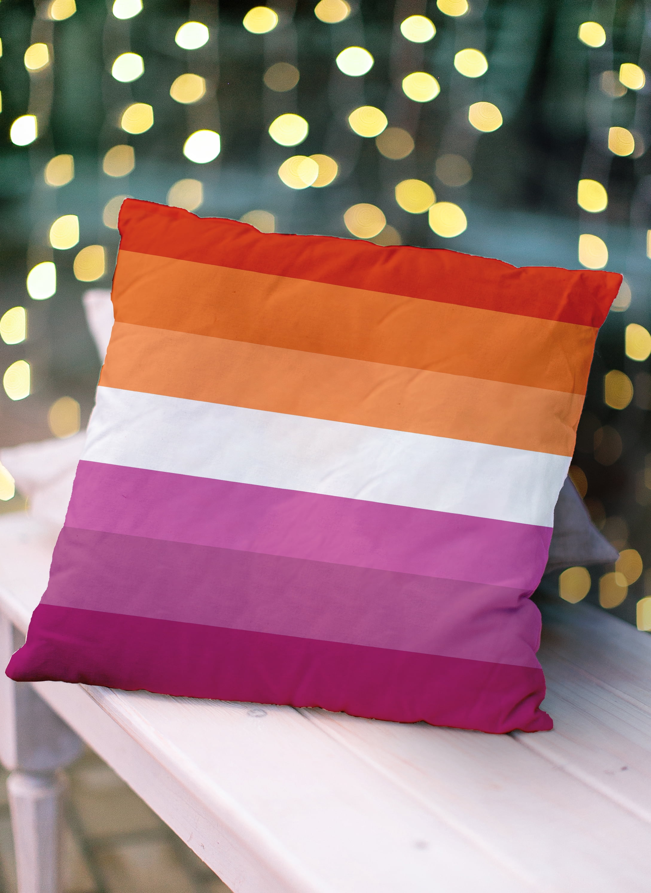 Simply Daisy 16" x 16" Contemporary Stripes Pride Day Polyester Throw Pillow